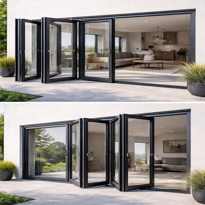 Natitiklop na Aluminum Alloy Doors